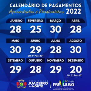 Calendário de Pagamentos – 2022