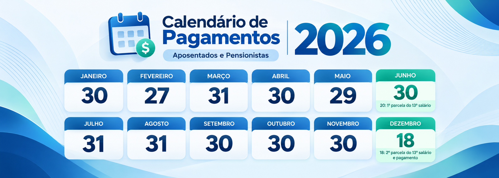 Calendário de Pagamentos 2026